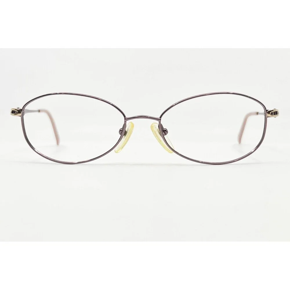 Safilo Elasta Eyeglasses Women Purple Metal Oval Frames 50-18-135